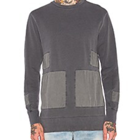 JOHN ELLIOT Paneled Gray Crew Long Sleeve Shirt Top - Picture 2 of 9